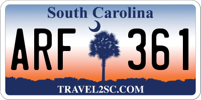 SC license plate ARF361