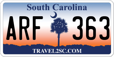 SC license plate ARF363