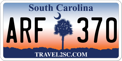 SC license plate ARF370