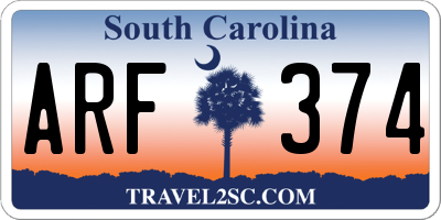 SC license plate ARF374