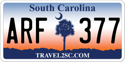SC license plate ARF377