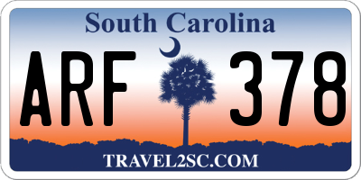 SC license plate ARF378