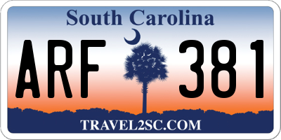 SC license plate ARF381
