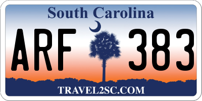 SC license plate ARF383