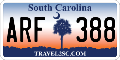 SC license plate ARF388