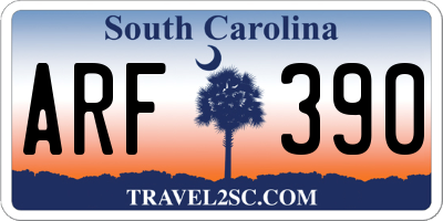 SC license plate ARF390