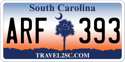 SC license plate ARF393