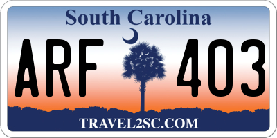SC license plate ARF403