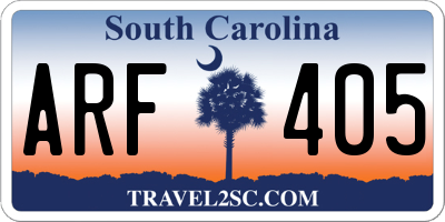SC license plate ARF405