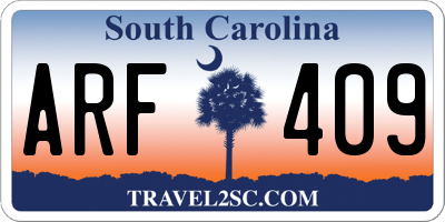 SC license plate ARF409