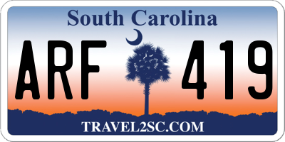 SC license plate ARF419