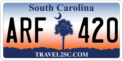 SC license plate ARF420