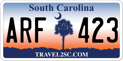 SC license plate ARF423