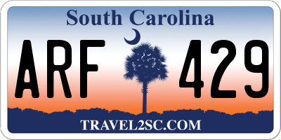 SC license plate ARF429