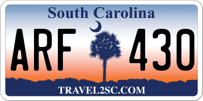 SC license plate ARF430