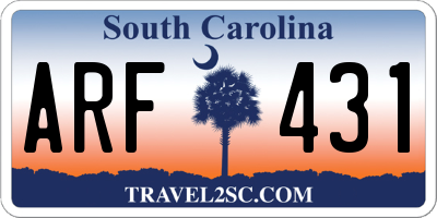 SC license plate ARF431