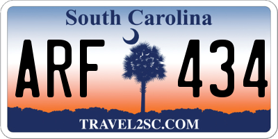SC license plate ARF434