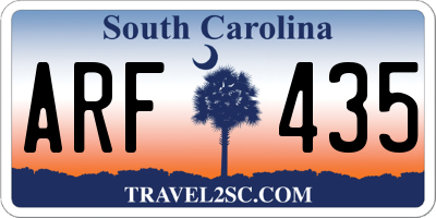 SC license plate ARF435