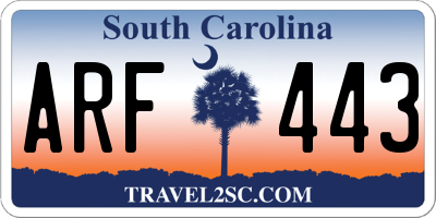 SC license plate ARF443