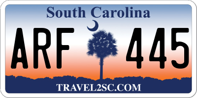 SC license plate ARF445