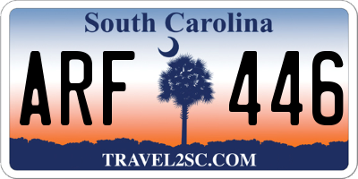 SC license plate ARF446