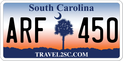 SC license plate ARF450