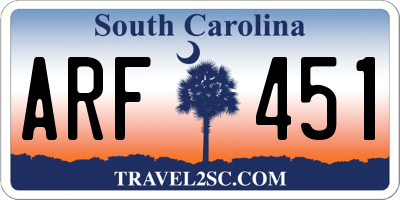 SC license plate ARF451