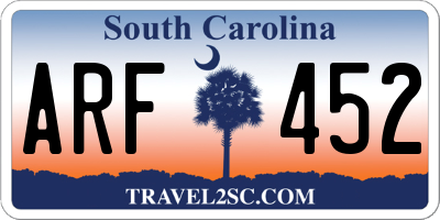 SC license plate ARF452