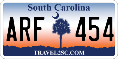 SC license plate ARF454