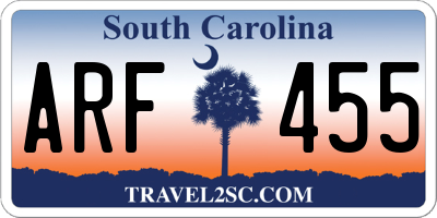 SC license plate ARF455