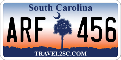 SC license plate ARF456