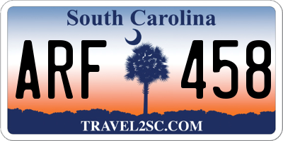 SC license plate ARF458