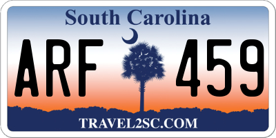 SC license plate ARF459