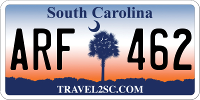 SC license plate ARF462