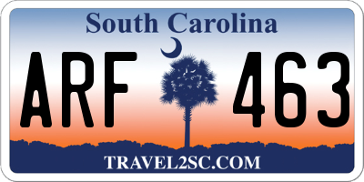 SC license plate ARF463