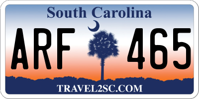 SC license plate ARF465