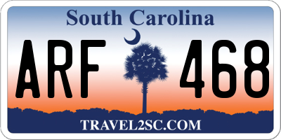 SC license plate ARF468