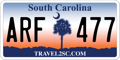 SC license plate ARF477
