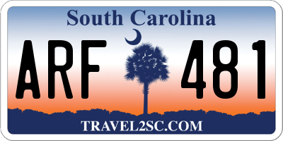 SC license plate ARF481