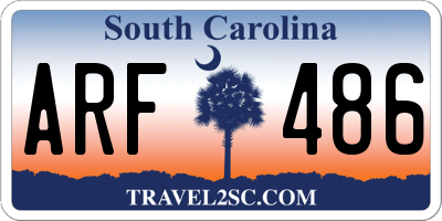 SC license plate ARF486