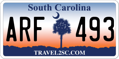 SC license plate ARF493