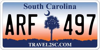 SC license plate ARF497