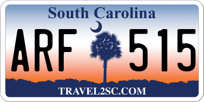 SC license plate ARF515