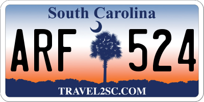 SC license plate ARF524