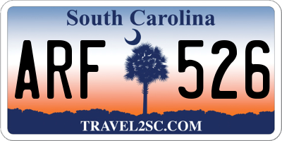 SC license plate ARF526
