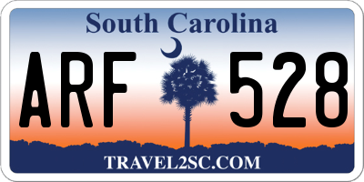 SC license plate ARF528