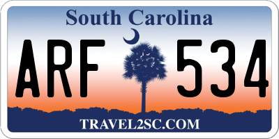 SC license plate ARF534