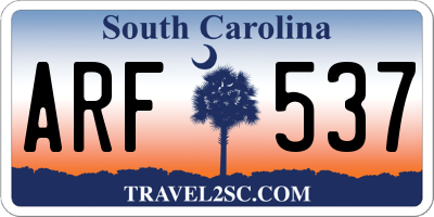 SC license plate ARF537