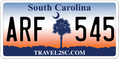 SC license plate ARF545