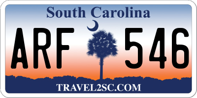 SC license plate ARF546